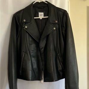 Gap Faux Leather Moto jacket Size Large